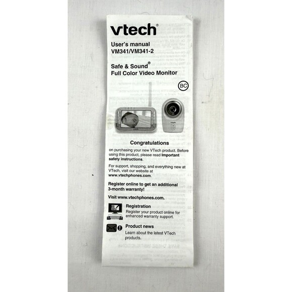 Vetch Baby Monitor Safe And Sound VM341 Video Monitor And Camera Tested - Picture 4 of 4